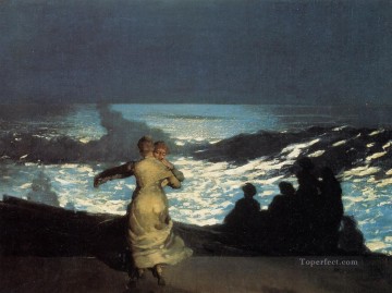  verano Obras - Un pintor marino del realismo de una noche de verano Winslow Homer